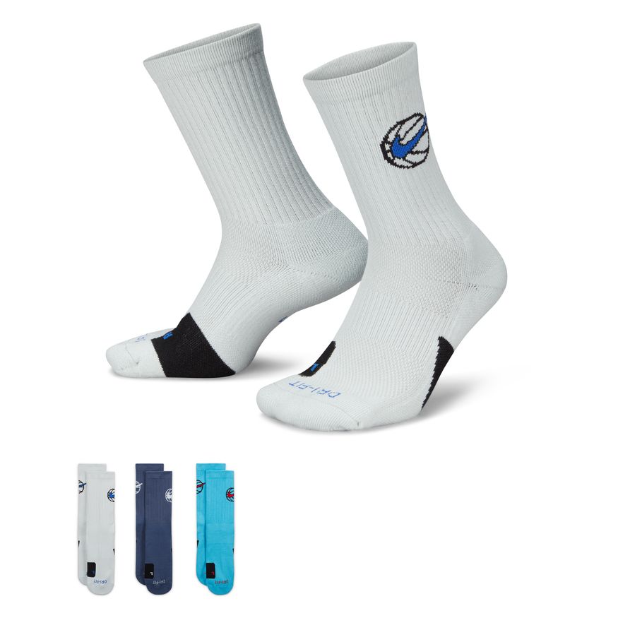 Ponožky Nike Everyday Crew Basketball Socks 3-Pack Rôznofarebný | DA2123-900, 0