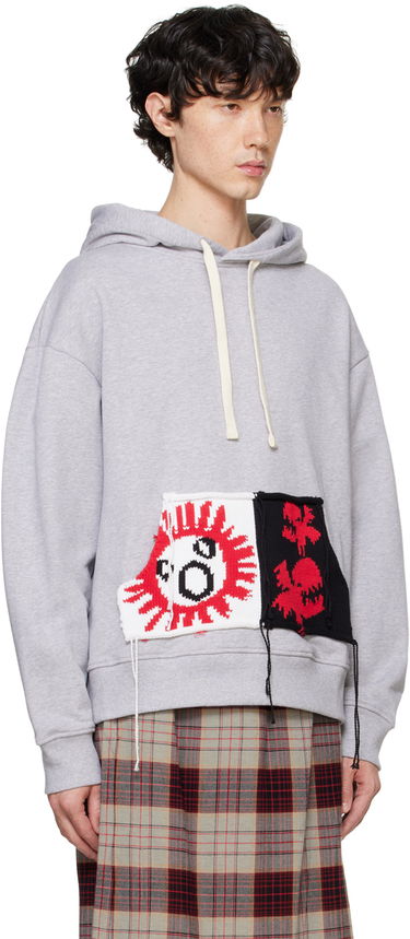 Mikina Charles Jeffrey Loverboy Charles Jeffrey LOVERBOY Knit Patchwork Hoodie Šedá | 41100301, 1
