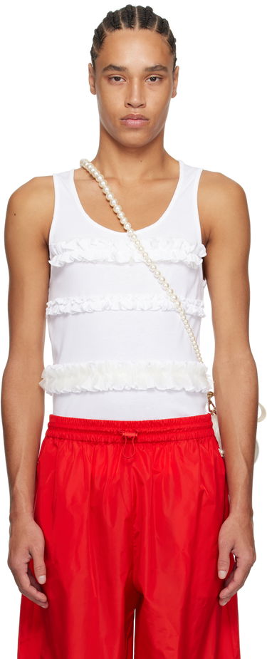 Tielko Simone Rocha Simone Rocha Ruffle Frill Tank Top Biela | 5324F 0553, 0