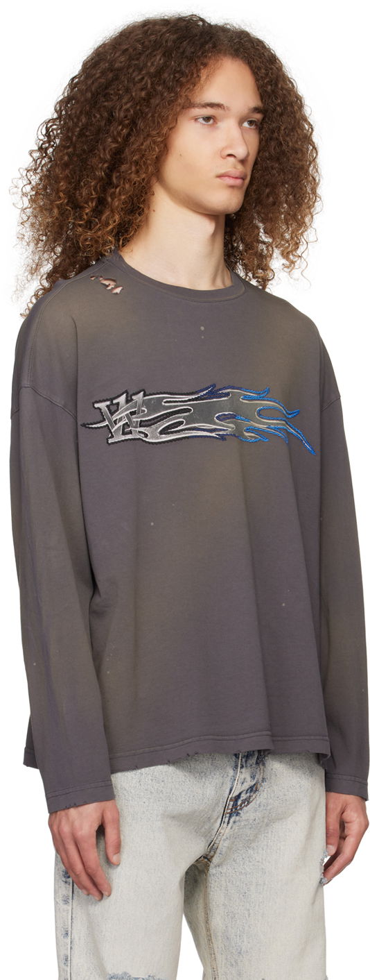 Tričko We11done We11done Faded Long Sleeve T-Shirt Šedá | WD-TT0-24-752-U-CH, 1