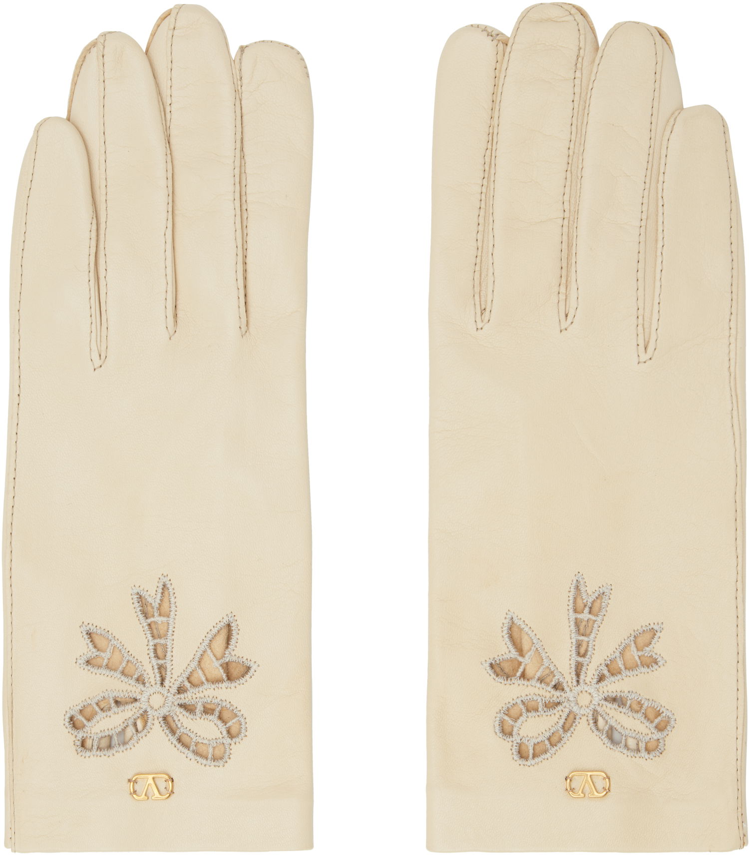 Rukavice Valentino Valentino Garavani VLogo Signature Nappa Leather Gloves Béžová | 6W2GD00DIQL, 0