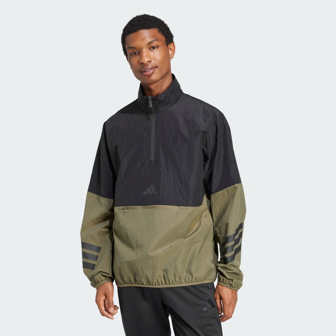 Vetrovka adidas Performance Woven Half-Zip Jacket Zelené | JD4926, 0