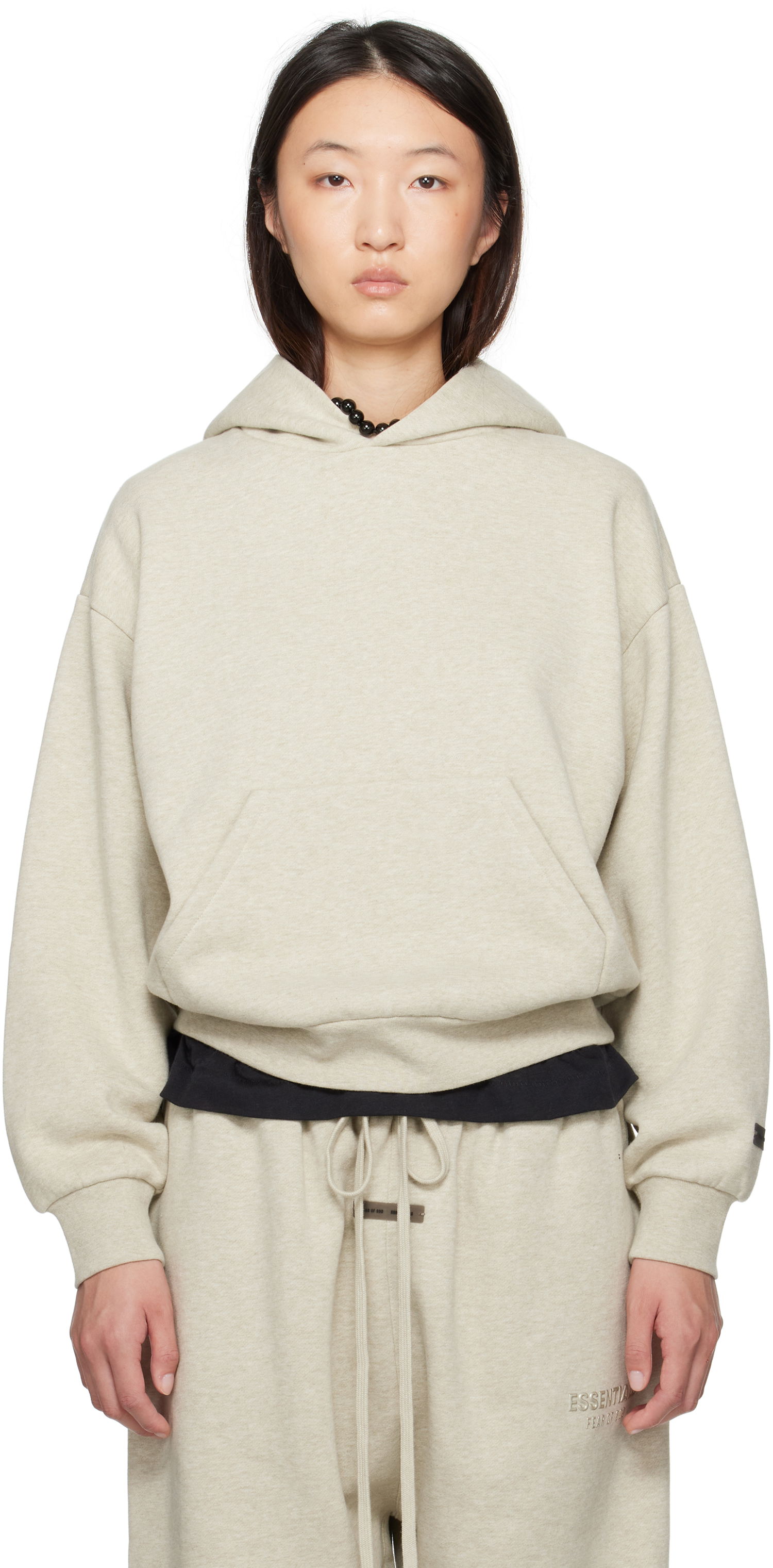 Mikina Fear of God Fear of God ESSENTIALS Classic Fit Hoodie Béžová | 192SP255542FW, 0
