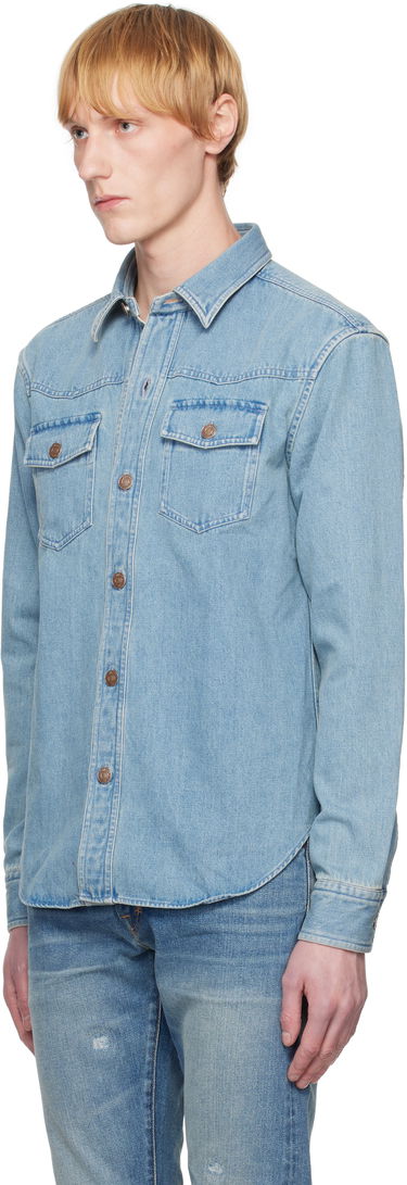 Košeľa Tom Ford TOM FORD Washed Denim Overshirt Modrá | HDS008-FMC205S25, 3