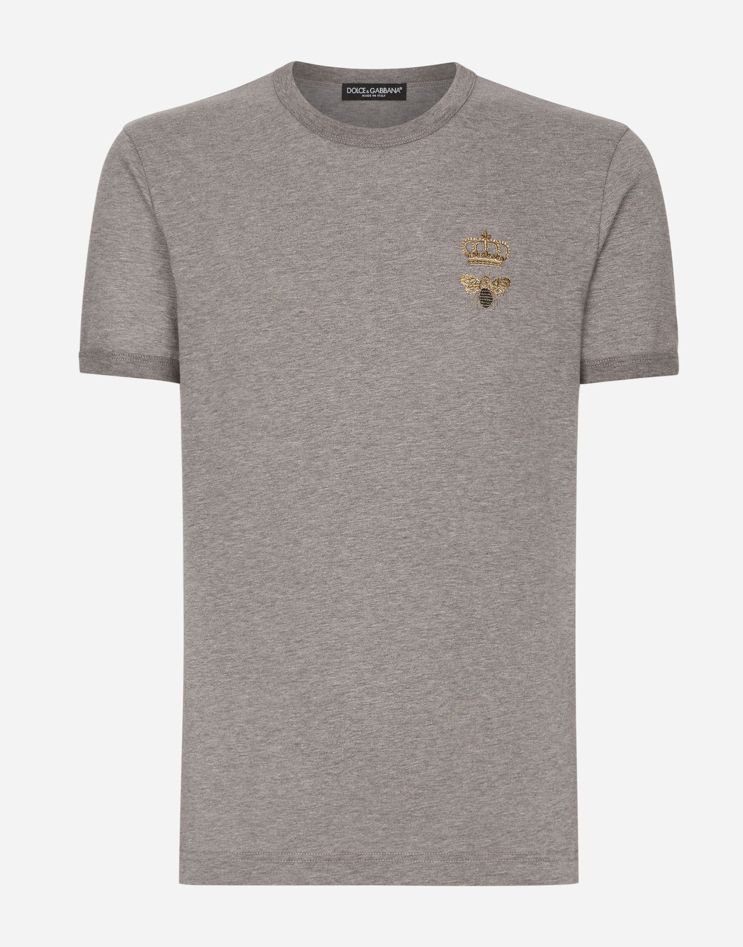 Tričko Dolce & Gabbana Cotton T-shirt With Embroidery Šedá | G8PV1ZG7WUQS8291, 0