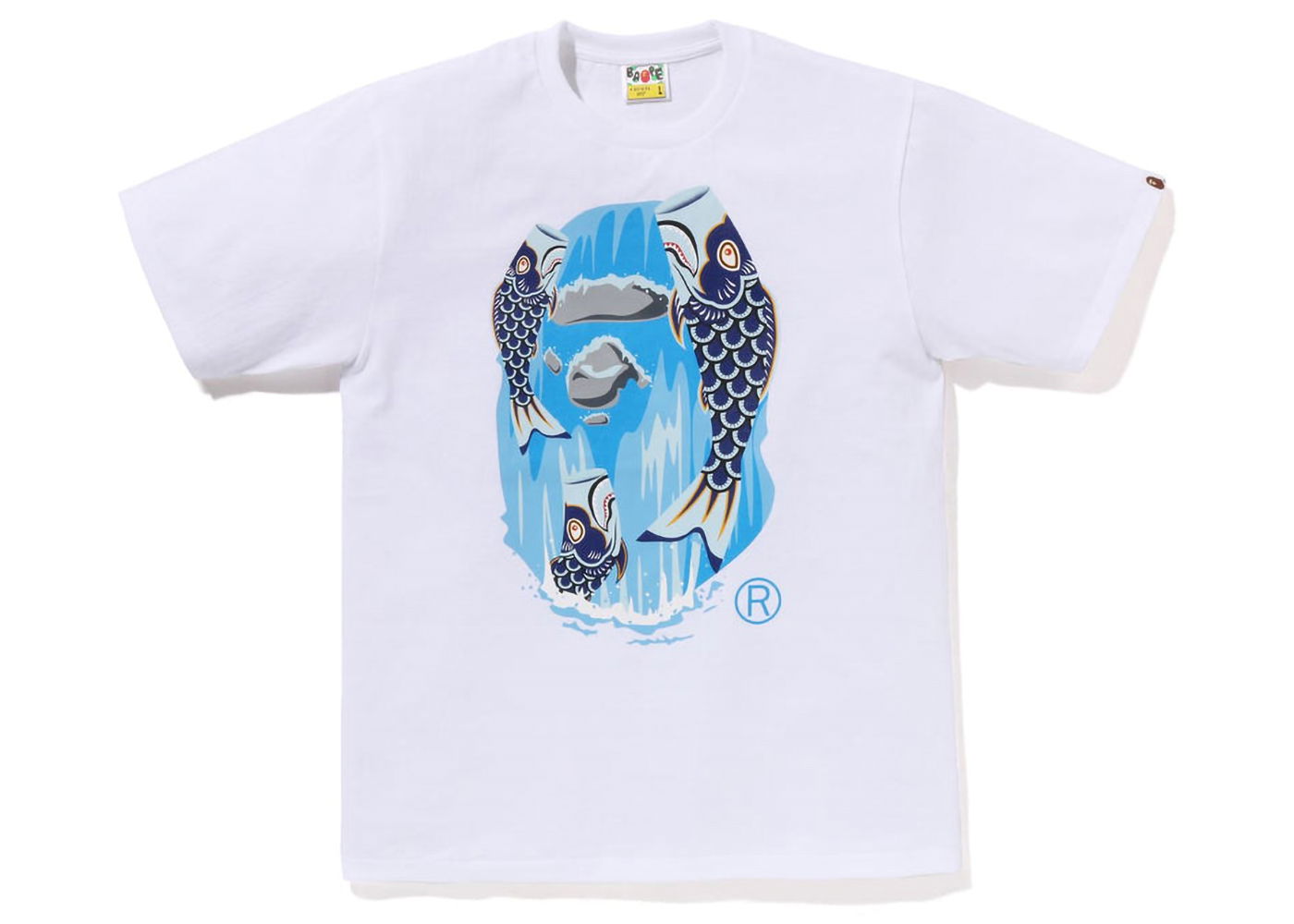 Tričko BAPE Koinobori Waterfall Ape Head Tee Biela | 1J20-110-017, 0