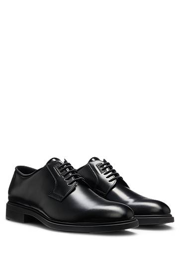 Starostlivosť o obuv BOSS Leather Derby Shoes with Piped Trims Čierna | 50499719
