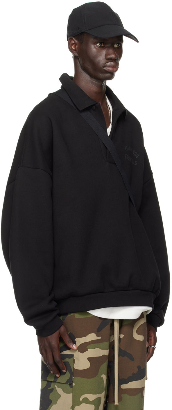 Sveter Fear of God Fear of God ESSENTIALS Polo Sweatshirt Čierna | 192BT244390F, 1