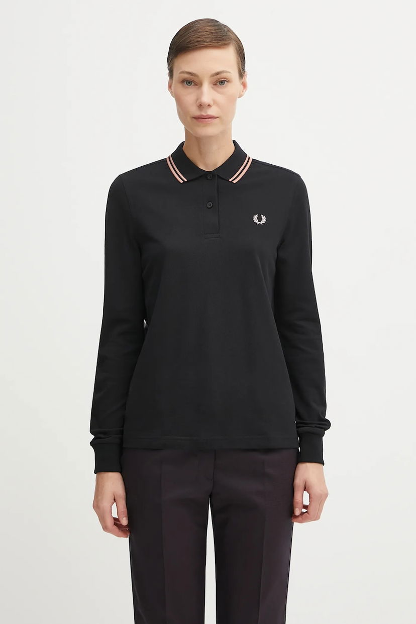 Polo tričko Fred Perry Fred Perry Long Sleeve Polo Shirt Čierna | G3636
