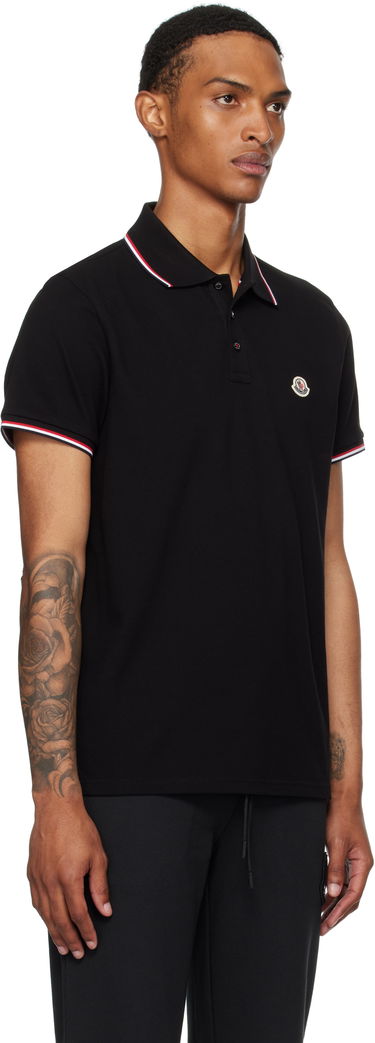 Polo tričko Moncler Moncler Tricolor-Trimmed Cotton Piquet Polo Navy | K20918A7030084556, 4