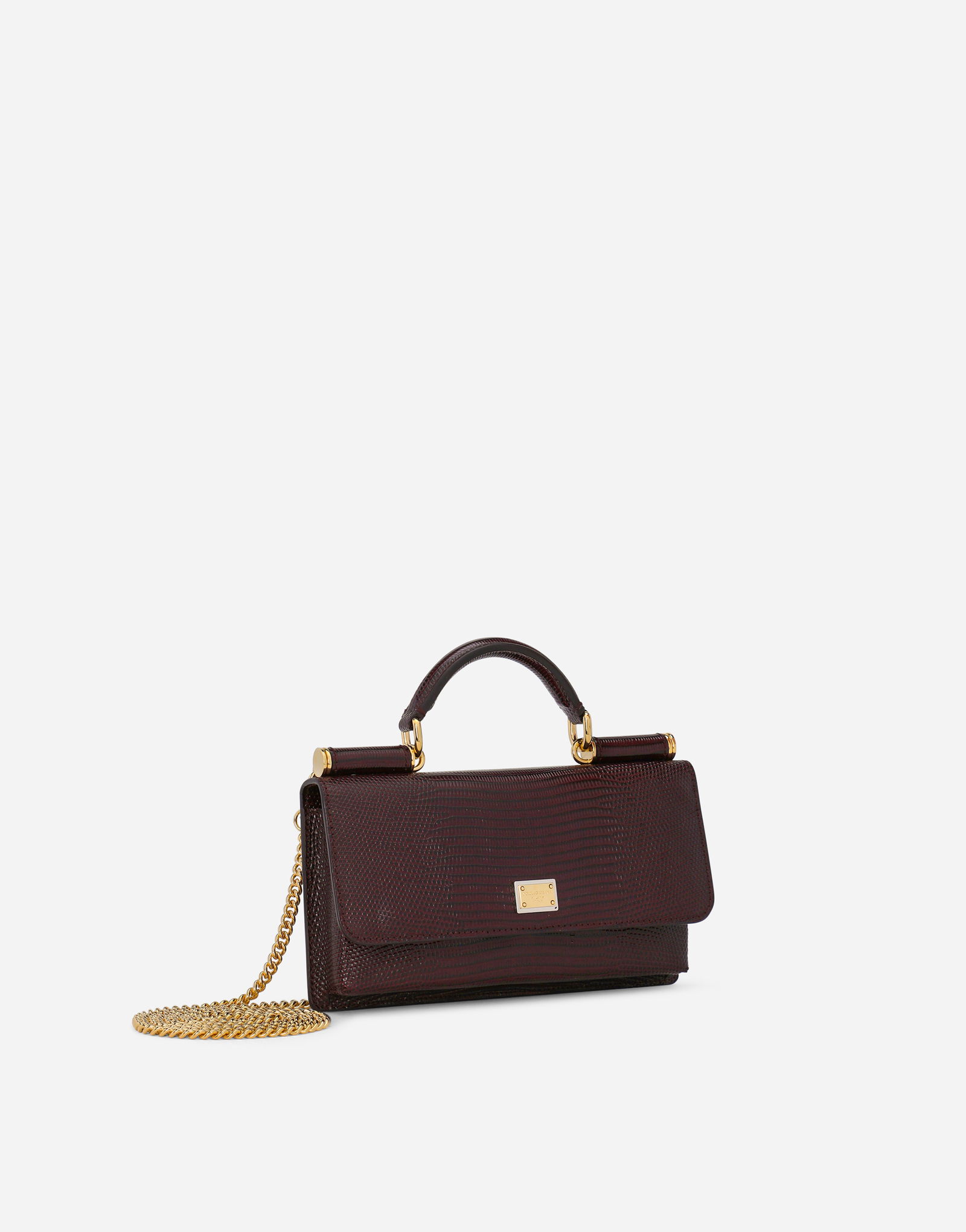 Iguana-print Mini Leather Bag