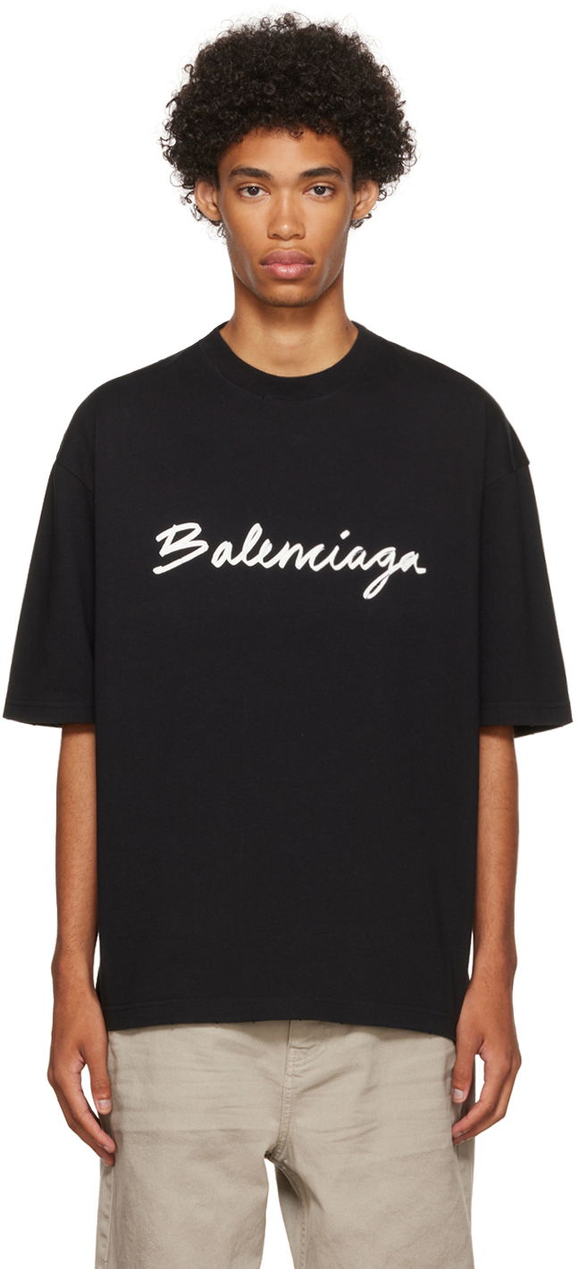 Tričko Balenciaga Cotton T-Shirt Čierna | 612966-TMVB4-1070, 0