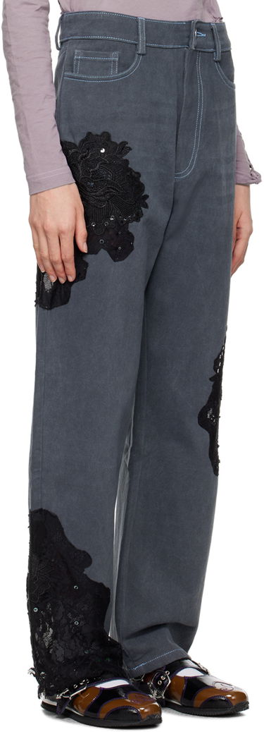Džínsy Collina Strada Collina Strada Mikaela Lace Appliqué Jeans Šedá | XX6022, 1