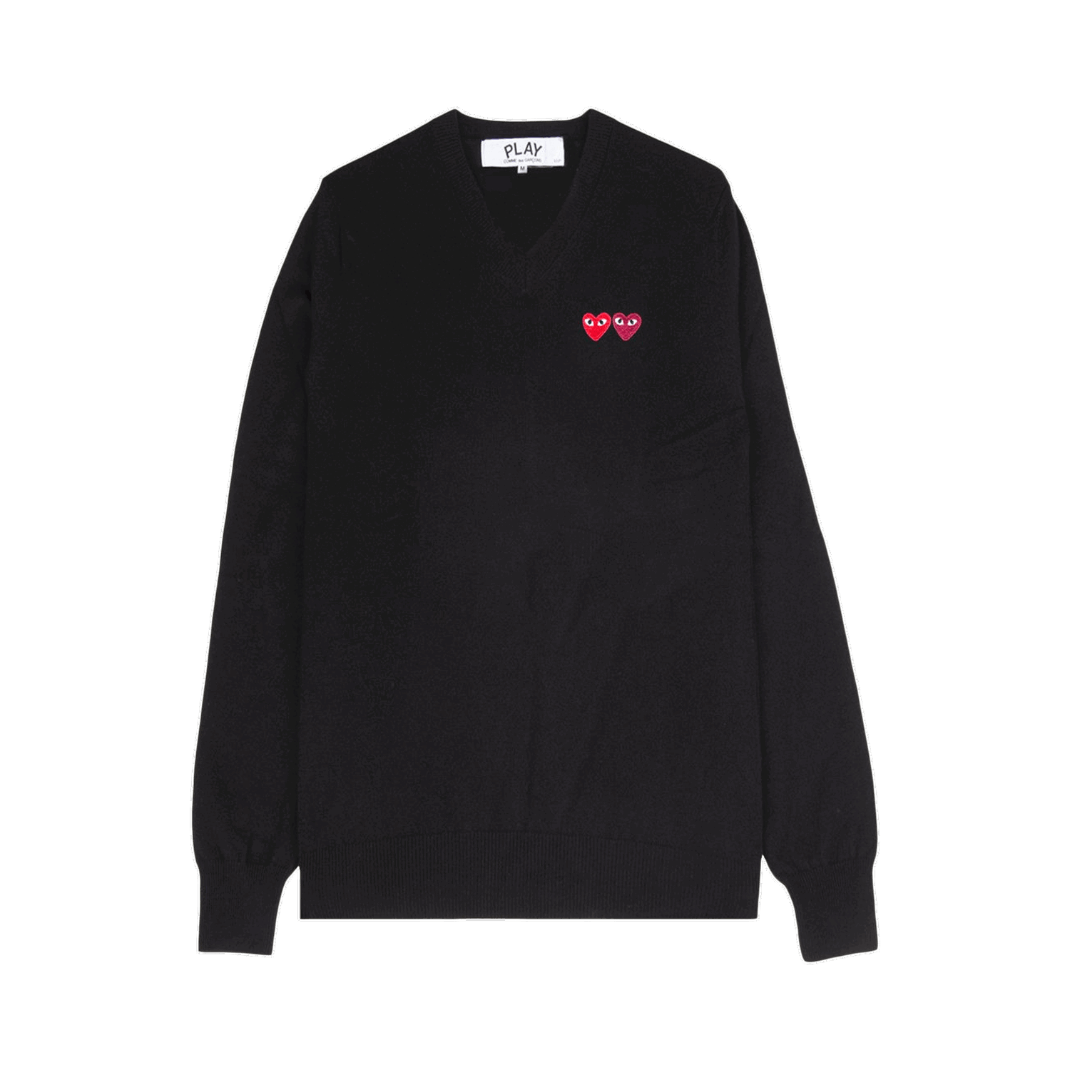 Sveter Comme des Garçons PLAY Double Heart V-Neck Sweater Čierna | AZ N056 051 1, 0