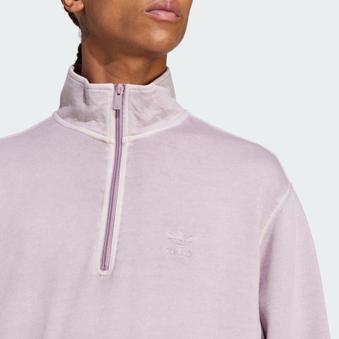 Trefoil Essentials+ Dye Half Zip Crew