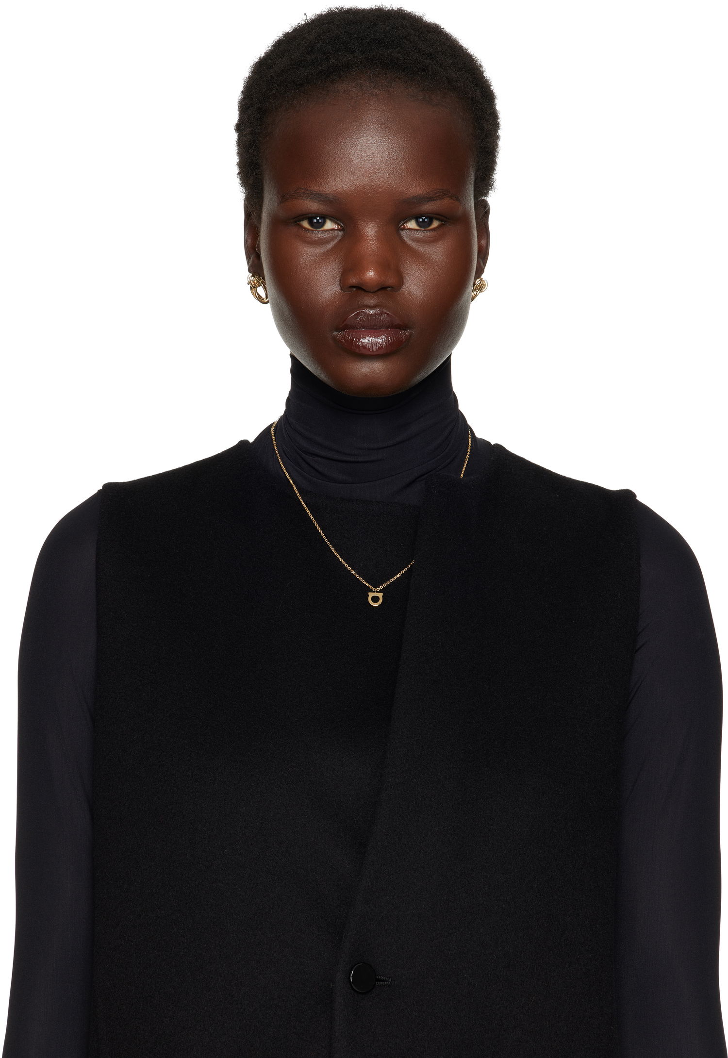 Náhrdelník FERRAGAMO Salvatore Ferragamo Gancini Crystal Pendant Necklace Metalická | 696654, 1