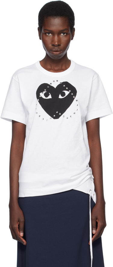 Tričko Comme des Garçons PLAY Stud Print Heart T-Shirt Biela | AX-T804-051, 0