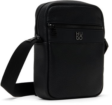 Taška cez rameno BOSS Hugo Logo Hardware Faux-Leather Messenger Bag Čierna | 50547439, 1