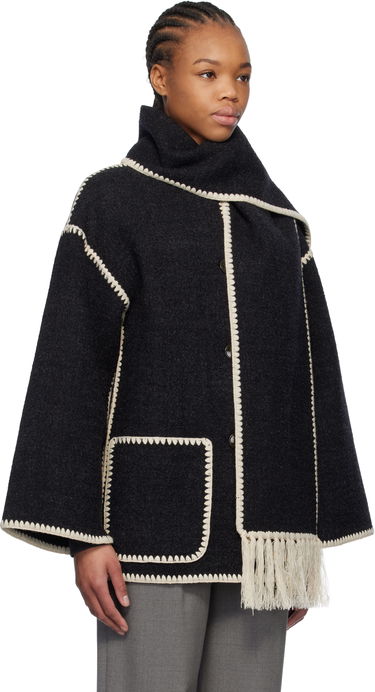 Kabáty TOTEME TOTEME Women's Scarf Embroidered Jacket Hnedá | 244-WRO918-FB0292, 4