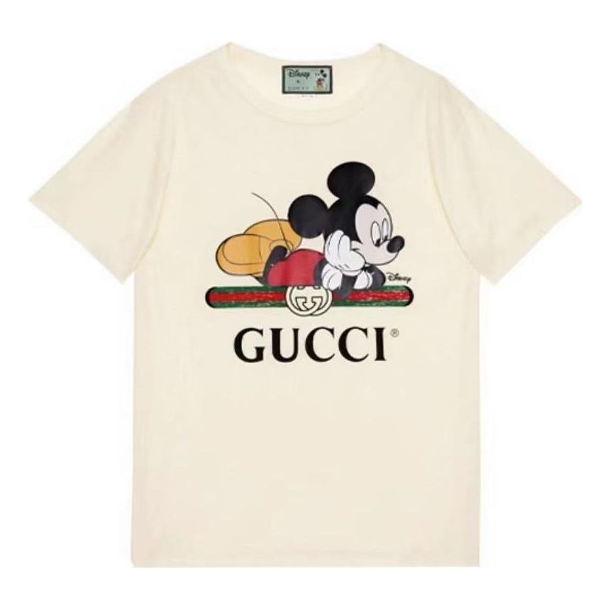 Tričko Gucci Disney x  Mickey Mouse Logo Short Sleeve T-Shirt Biela | 492347-XJB7W-9756, 0