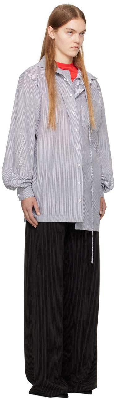 Košeľa Ottolinger Ottolinger Oversized Pinstriped Shirt Šedá | 1103101, 4