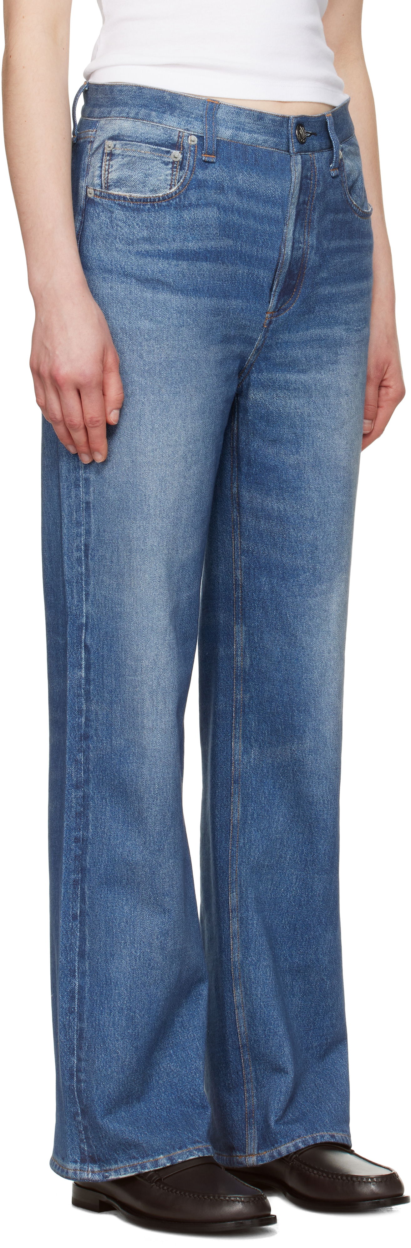 Džínsy rag & bone rag & bone Miramar Terry Shea Ankle-Length Jeans Modrá | WCW25S70008200, 1