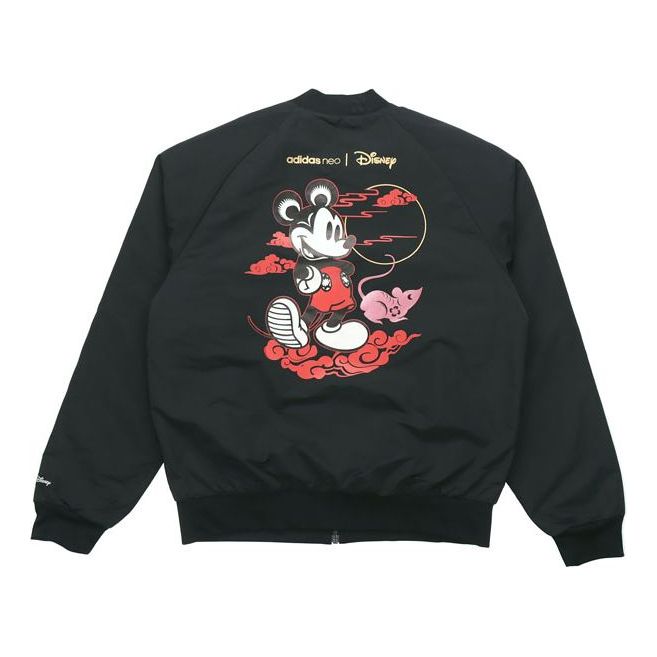 Bomber bunda adidas Originals Disney x Neo Mickey Mouse Men's Jacket Čierna | GE7773