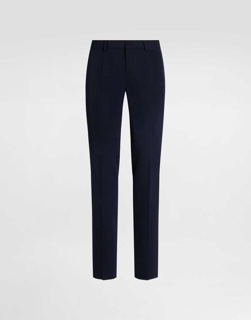 Nohavice Dolce & Gabbana Dolce & Gabbana Bi-Stretch Wool Canvas Trousers 54 Navy | GY7BMTFUBGBB0665