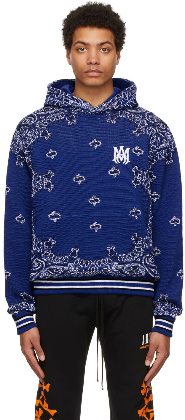 Mikina AMIRI AMIRI Bandana Basketball Hoodie Modrá | PS22MKF010-495, 0