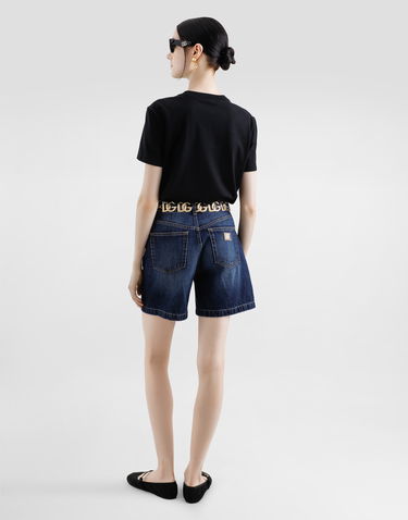 Tričko Dolce & Gabbana Dolce & Gabbana Jersey T-Shirt with DG Logo Embroidery Čierna | F8V42ZGDCYEN0000, 2