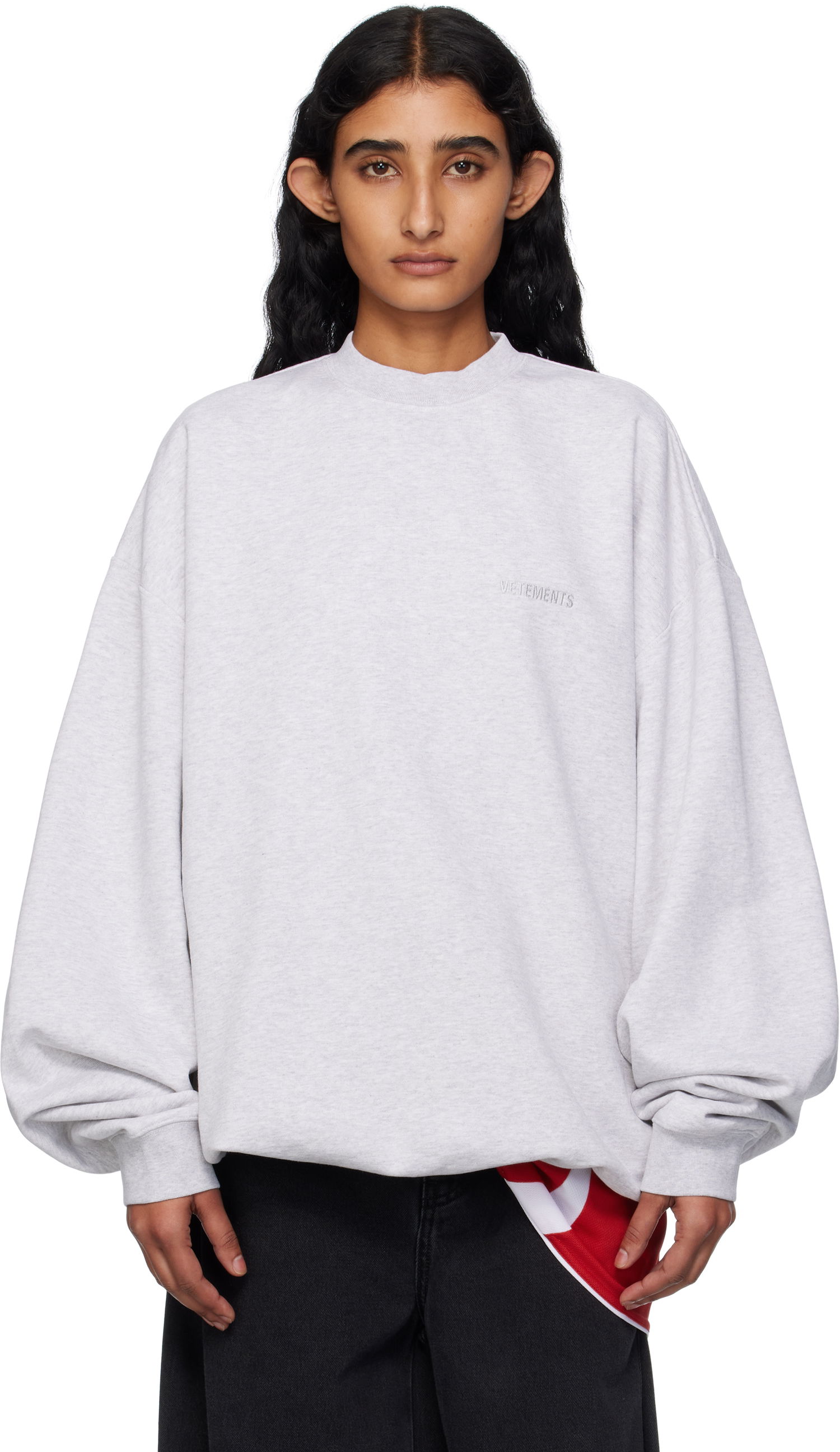 Mikina VETEMENTS Vetements Logo Oversized Sweatshirt Šedá | UH76CW100G, 0