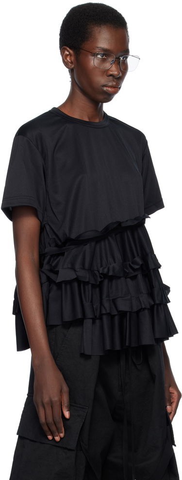 Tričko Comme des Garçons Comme des Garçons T-Shirt with Ruffle Detail Čierna | RO-T008-051-1, 1