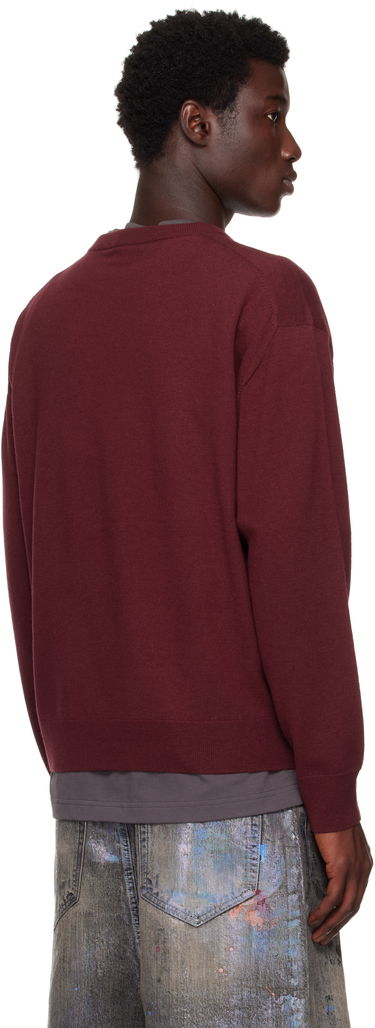 Sveter We11done We11done Logo Knit Pullover Sweater Vínová | WD-KO2-25-651-U-WN, 2