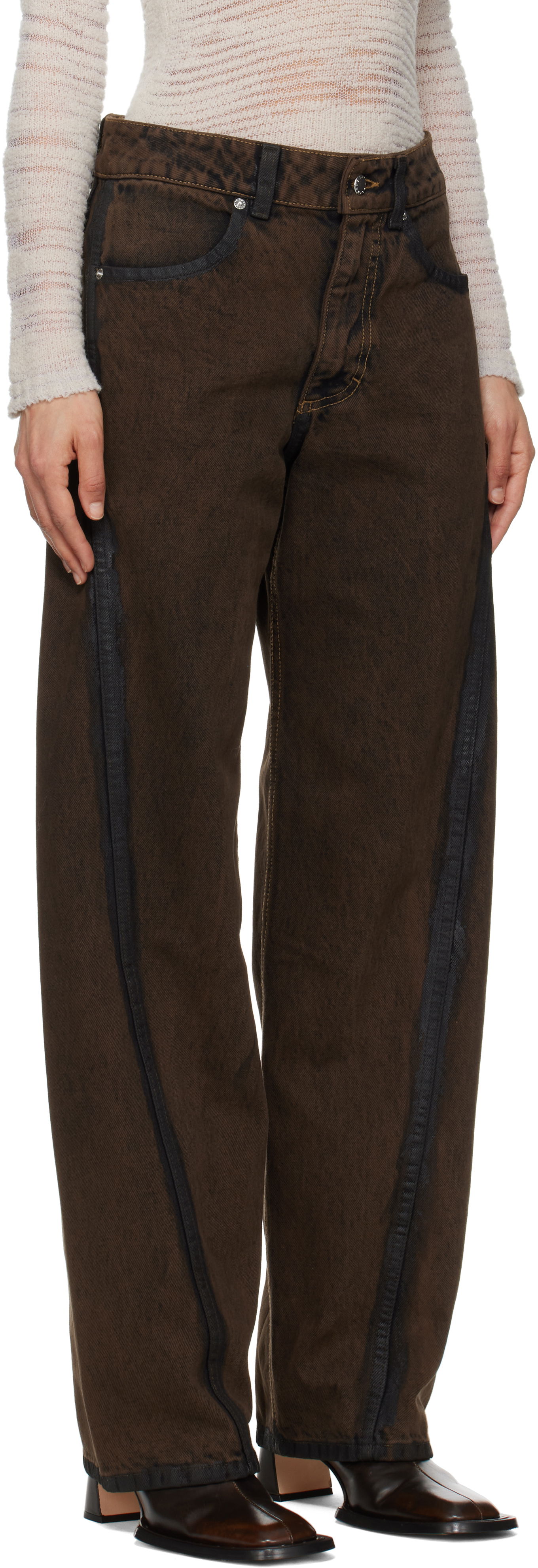 Džínsy Eckhaus Latta Eckhaus Latta Bend Jeans Hnedá | 1225-EL-PS25-O -, 1
