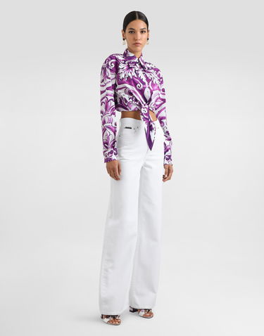 Džínsy Dolce & Gabbana Dolce & Gabbana Five-Pocket Wide-Leg Jeans Biela | FTDDGDG8NV8S9001, 1