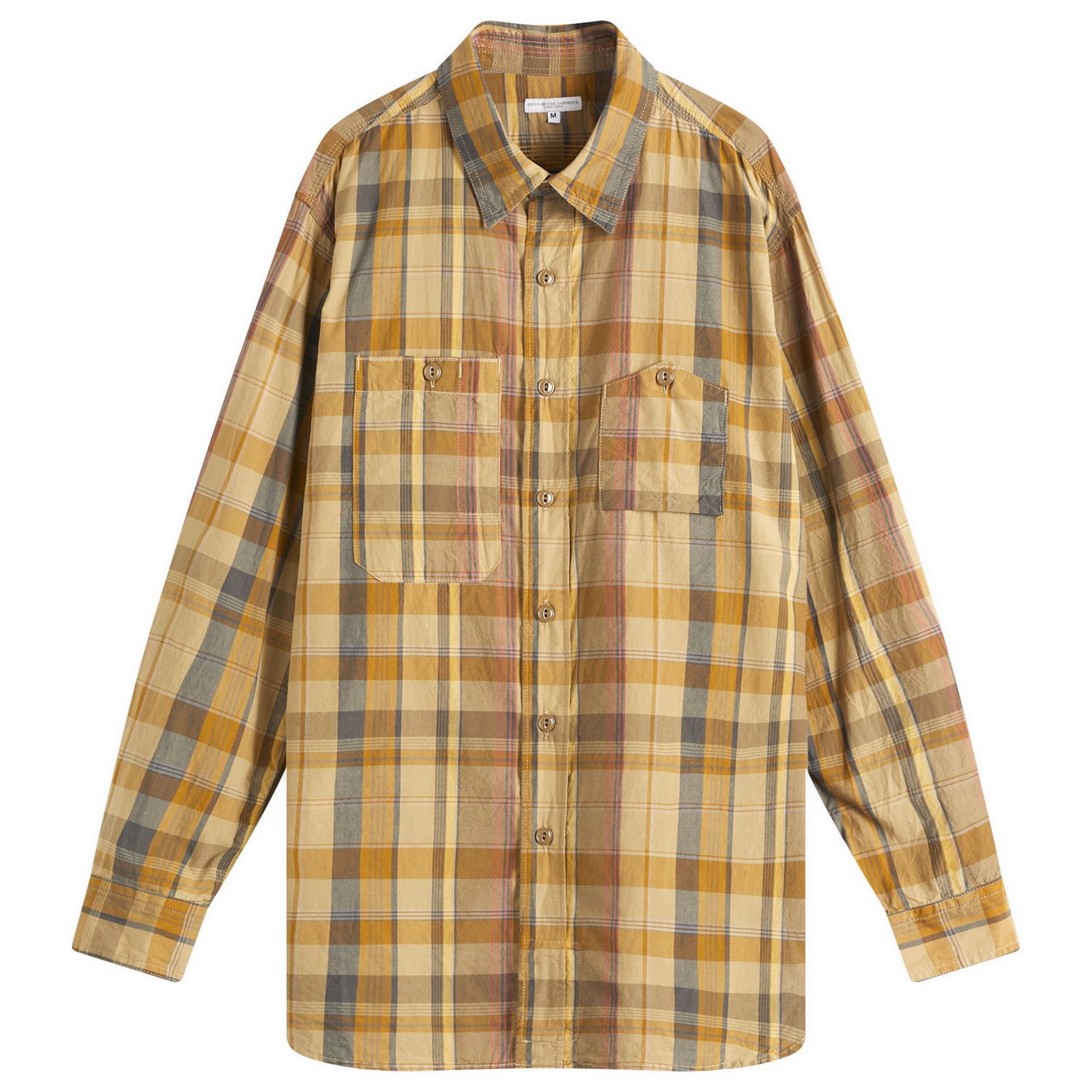 Košeľa Engineered Garments Engineered Garments Work Shirt Madras Plaid, Large Žltá | QT027-ES066, 1
