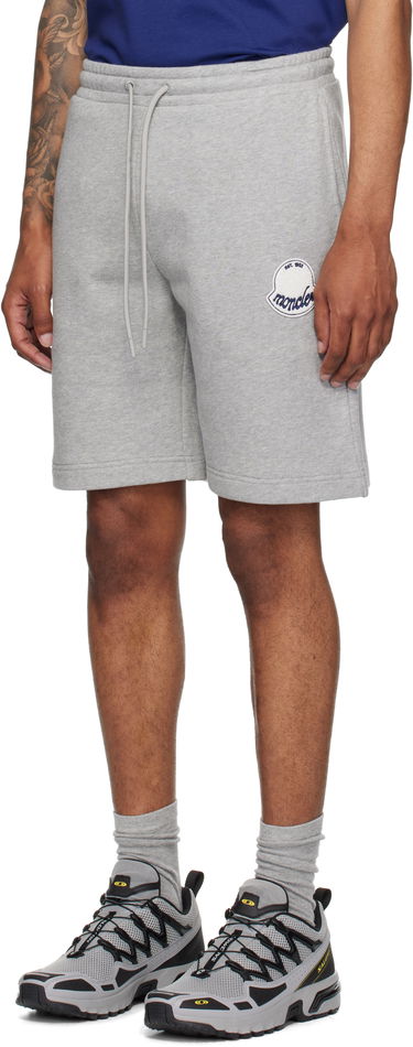 Šortky Moncler Moncler Logo Patch Cotton Shorts Šedá | K20918H0000489AZU, 3