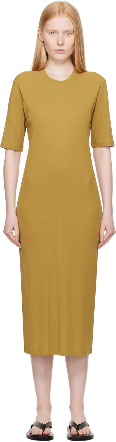 Šaty AMI AMI Paris Cotton Short Sleeve Maxi Dress Žltá | FDR271.JE0101, 0