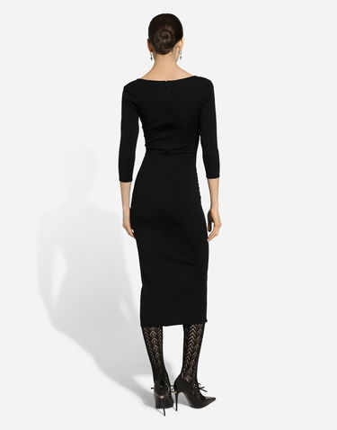 Šaty Dolce & Gabbana Dolce & Gabbana Viscose Knit Calf-Length Dress Čierna | FXS20TJFMEVN0000, 2