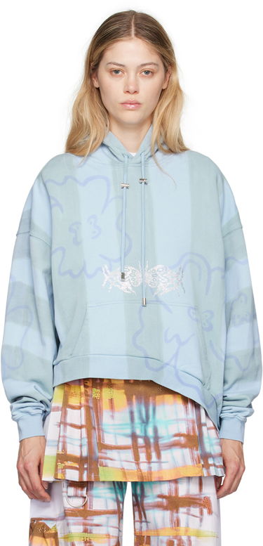 Mikina Collina Strada Collina Strada Wave Hem Hoodie Modrá | XX8510, 0