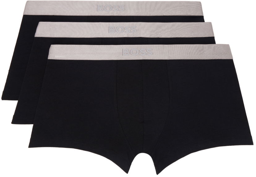 Boxerky BOSS Three-Pack Metallic Boxer Briefs Čierna | 50514998