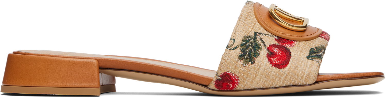 Starostlivosť o obuv Valentino Valentino Garavani VLogo Signature Cherryfic Slide Sandals Béžová | 6W0S0LT0NNX, 0