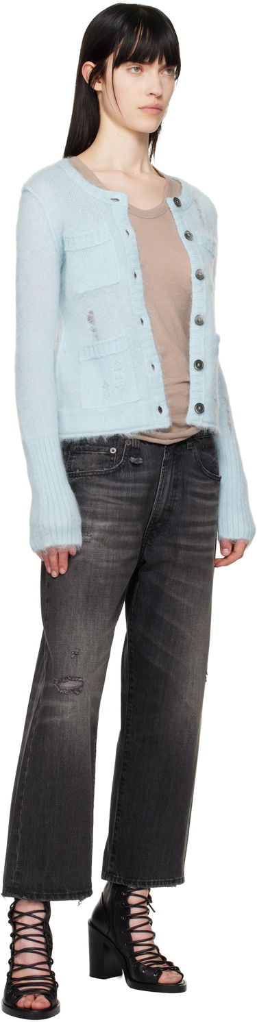 Sveter R13 R13 Elongated Shrunken Cardigan Modrá | R13WY258-Y027A, 3