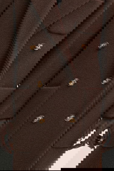 Kabáty Lacoste Long Textured Wool Coat Hnedá | BF5306, 2