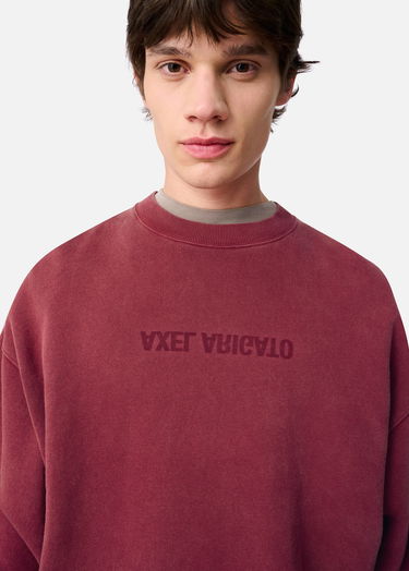 Mikina AXEL ARIGATO Distort Washed Sweatshirt Vínová | A3122005, 6