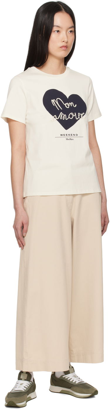 Tričko Max Mara Weekend Max Mara Vello T-Shirt with Heart Applique Béžová | 2515971051600, 3