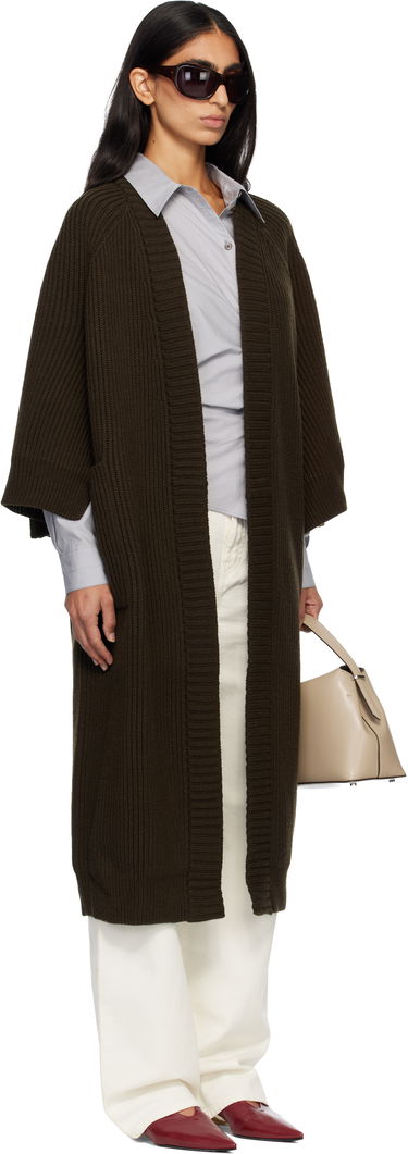 Sveter Max Mara Atollo Rib Knit Long Cardigan Hnedá | 2521346113600, 1