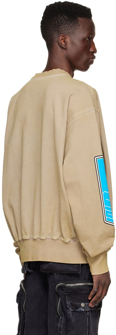 Sveter We11done We11done Graphic Print Cotton Sweatshirt Béžová | WD-TS1-22-667-U-KK, 2