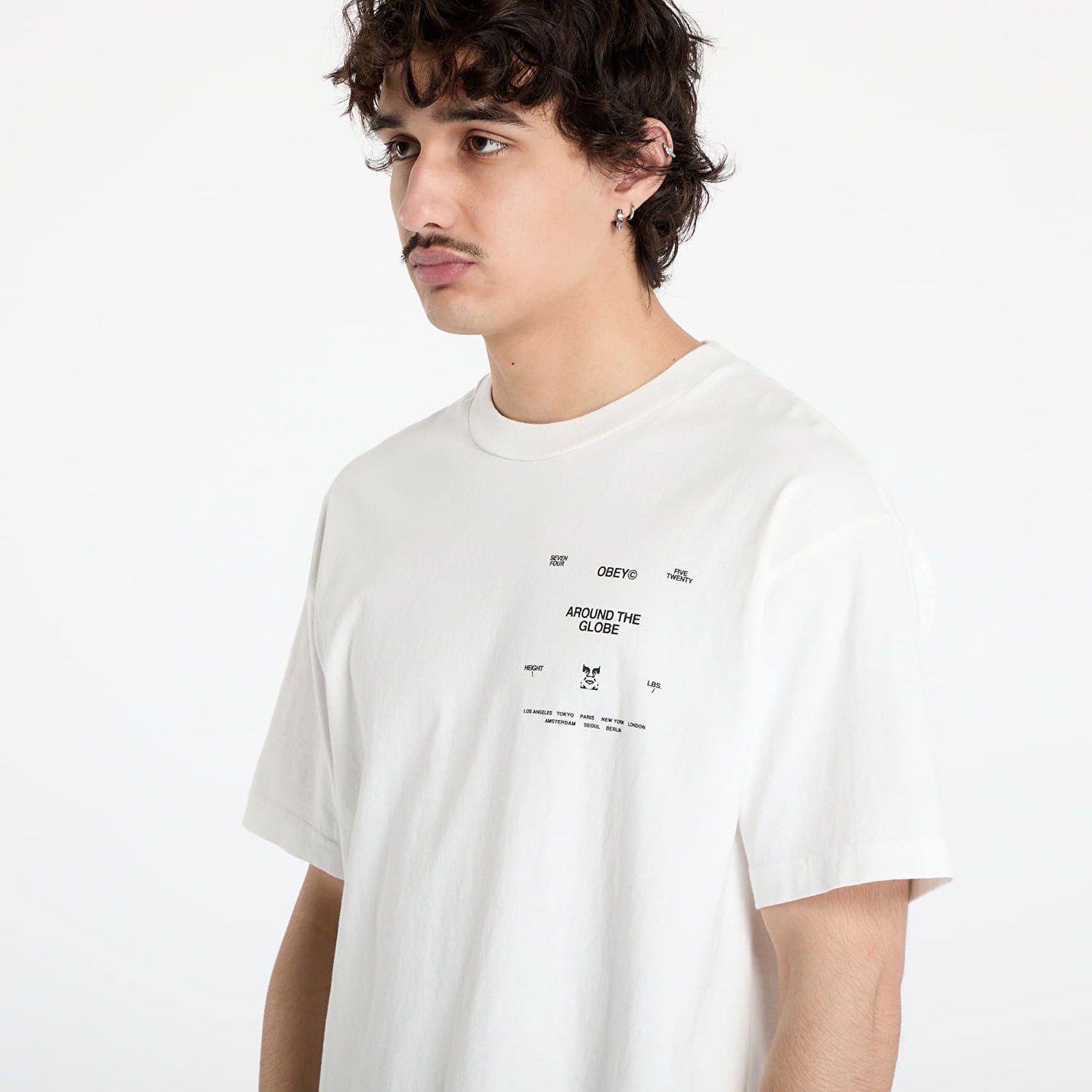 Tričko OBEY OBEY Around The Globe T-Shirt Biela | 167924096-VWH, 1