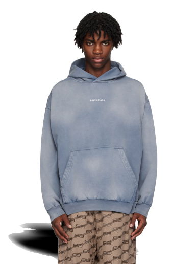 Mikina Balenciaga Embroidered Hoodie Modrá | 767877-TPVK2-4313